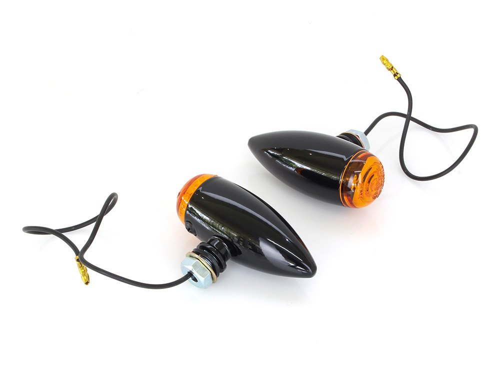 Rollies Speed Shop Mini Stretch Bullet Turn Signal – Gloss Black.