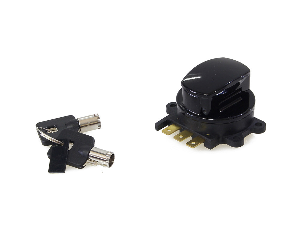 Rollies Speed Shop Ignition Switch – Gloss Black. Fits Softail 1996-2002, Road King 1994-2002 & Dyna Wide Glide 1993-2002.
