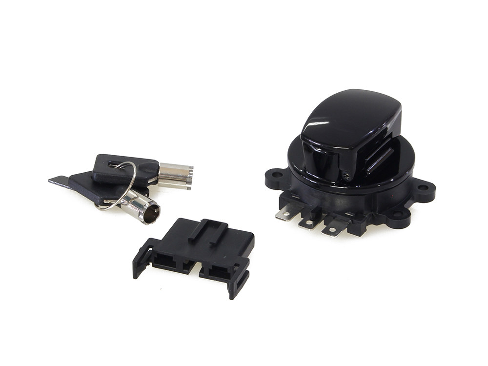 Rollies Speed Shop Ignition Switch – Gloss Black. Fits Softail 2003-2010, Road King 2003-2013 & Dyna Wide Glide 2003-2011.