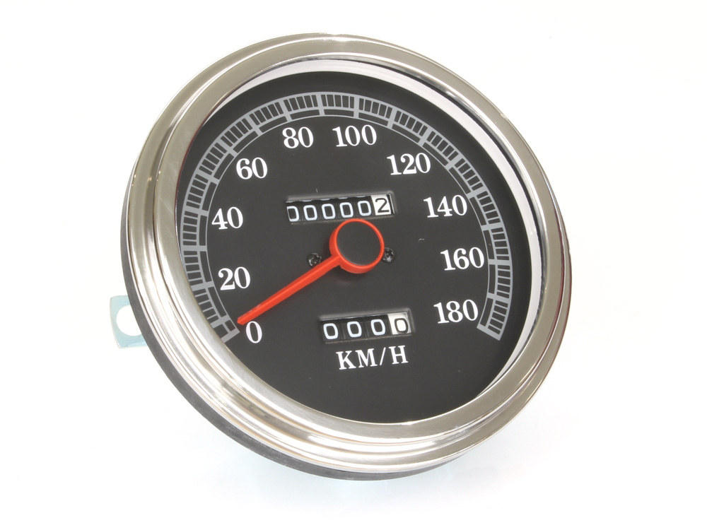 Rollies Speed Shop 5in. KPH Speedometer. Fits 4Spd FXWG & FLH 1981-1984 & Softail 1984-1990.