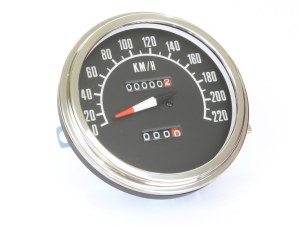 Rollies Speed Shop 5in. KPH 1968-1984 Style Speedometer. Fits Fat Bob Dash.  Rollies Speed Shop 5in. KPH 1968-1984 Style Speedometer. Fits Fat Bob Dash.
