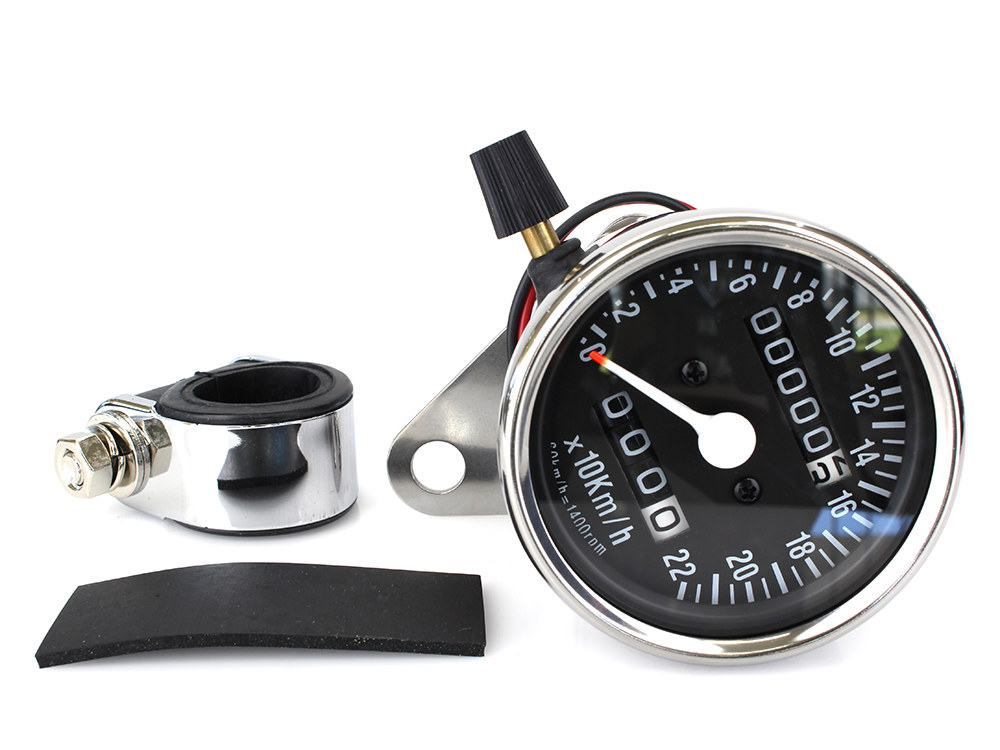 Rollies Speed Shop KPH Mini Speedo with Trip Meter & 2:1 Ratio.