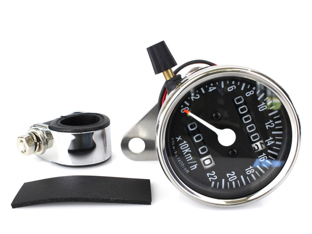 Rollies Speed Shop KPH Mini Speedo with Trip Meter & 2:1 Ratio.