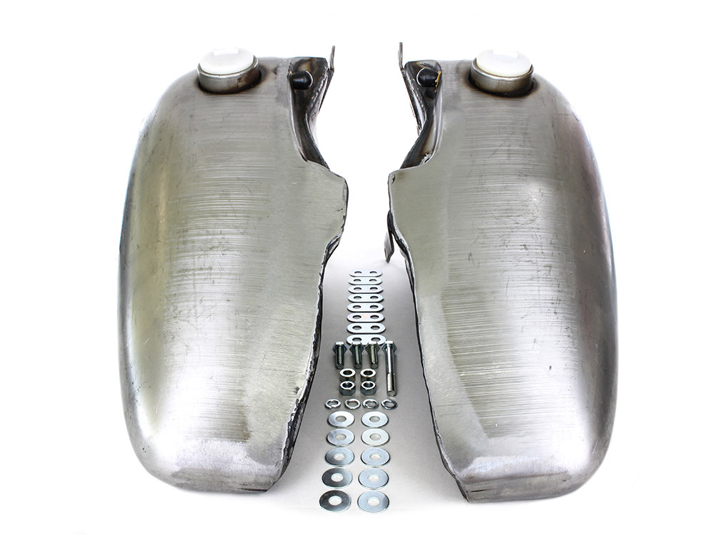 Rollies Speed Shop 5 Gallon Fuel Tank with provision for OEM Cam-Style Fuel Caps. Fits Big Twin 1936-Early 1984.