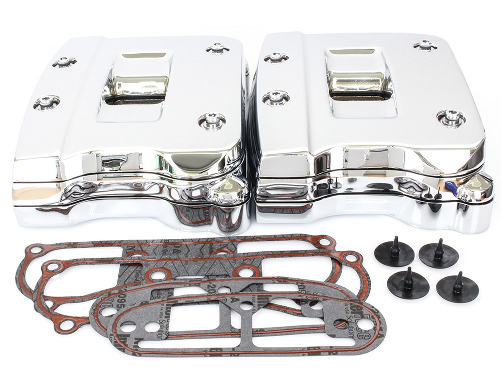 Rollies Speed Shop Rocker Covers – Chrome. Fits Big Twin 1992-1999.