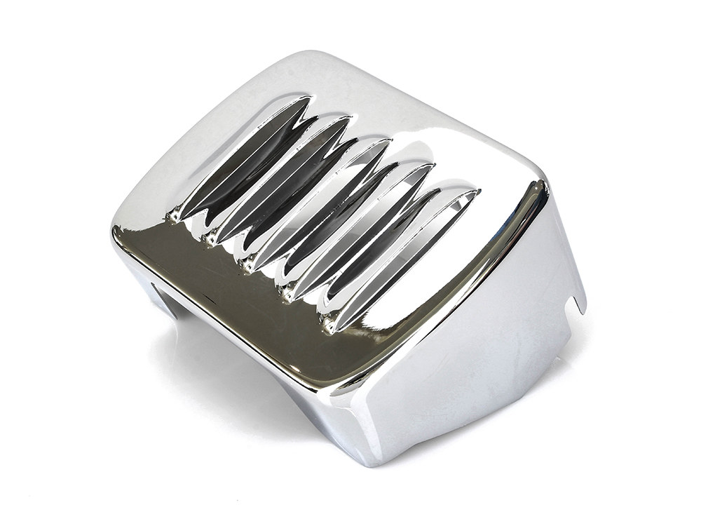 Rollies Speed Shop Louvered Coil Cover – Chrome. Fits 4Spd Big Twin 1965-1986 & Softail 1984-1999