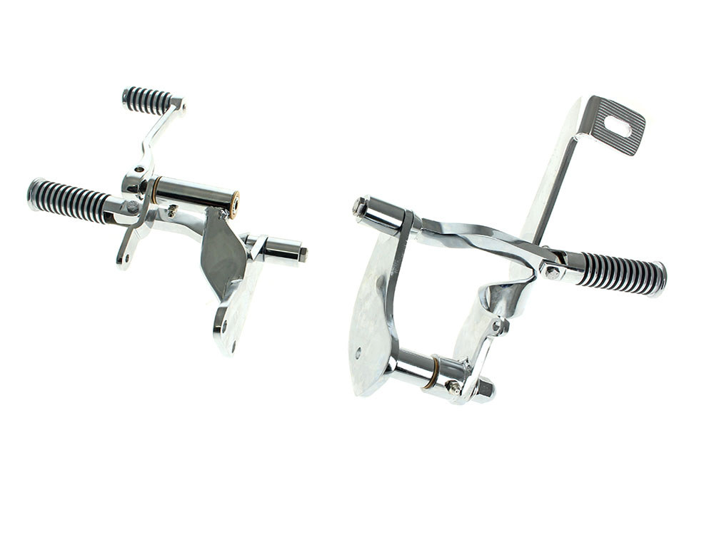 Rollies Speed Shop Forward Controls with O-Ring Footpegs – Chrome. Fits Sportster 1991-2003