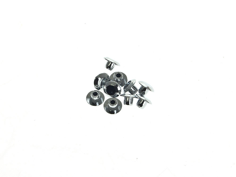 Rollies Speed Shop 1/4in. (6mm) Hole Plugs – Chrome. Sold as a Pack of 10.
