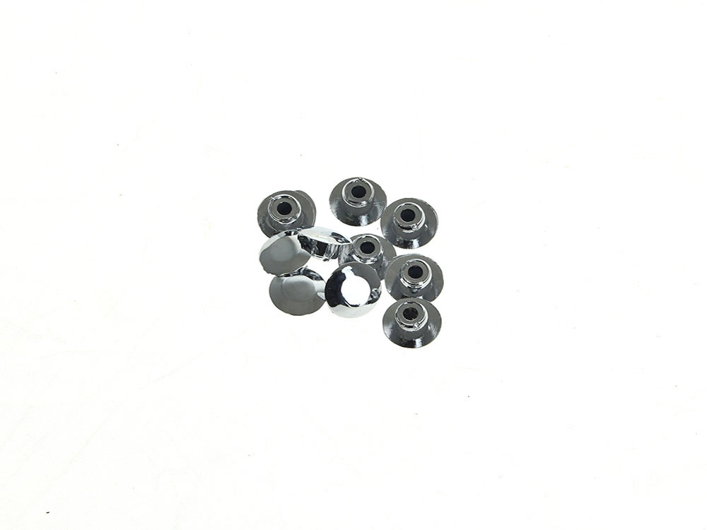 Rollies Speed Shop 5/16in. (8mm) Hole Plugs – Chrome. Sold as a Pack of 10.