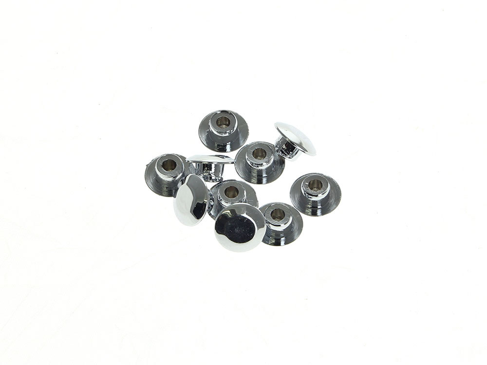 Rollies Speed Shop 3/8in. (10mm) Hole Plugs – Chrome. Pack of 10.