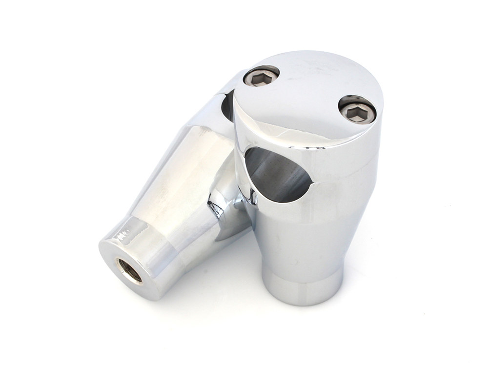 Rollies Speed Shop 3in. Round Top Risers – Chrome. Fits 1in. Handlebar.