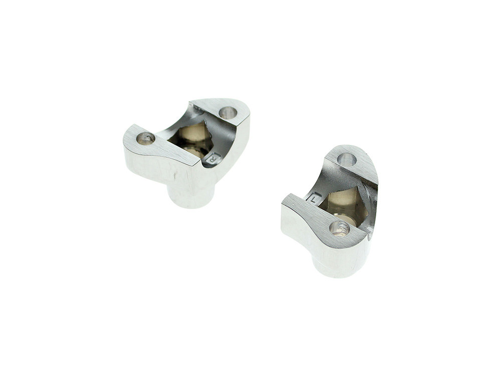 Rollies Speed Shop 1-1/8in. Straight Risers – Chrome. Fits 1in. Handlebar. Fits Under The OEM Handlebar Clamp Cover on FLH 1977-1984