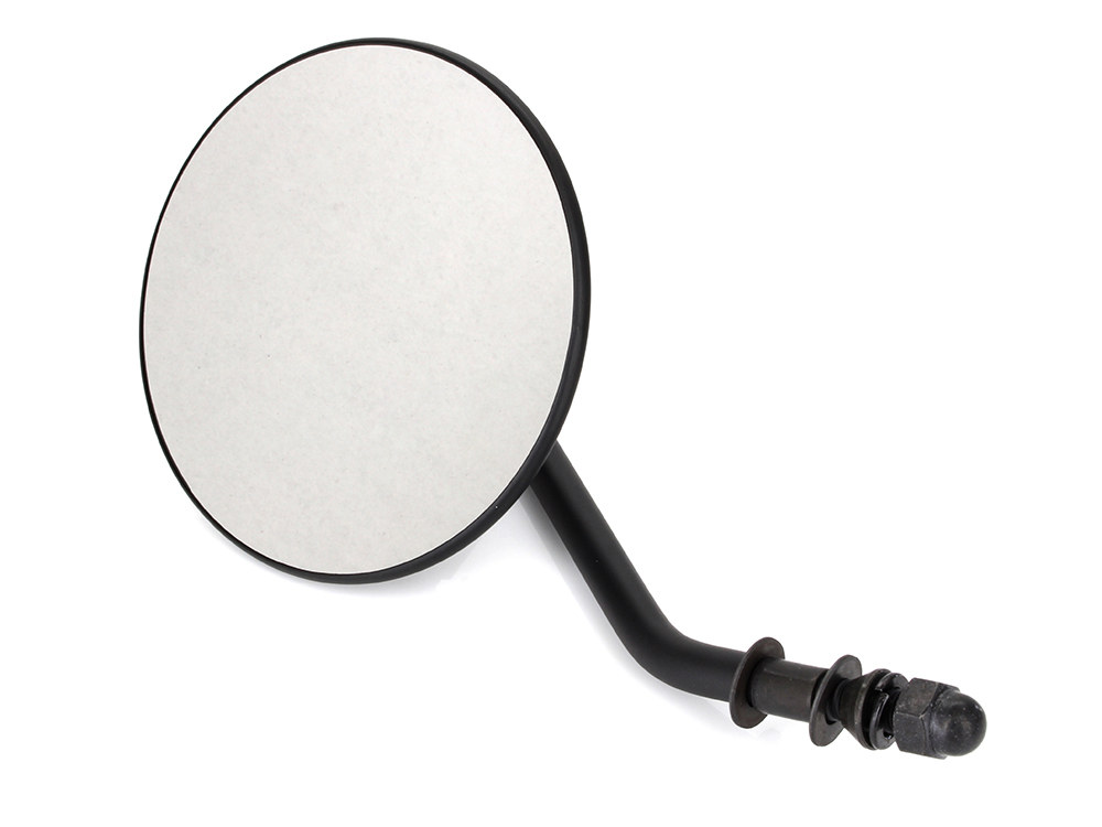 Rollies Speed Shop 4in. Round Mirror with Short Stem – Black. Fits Right.