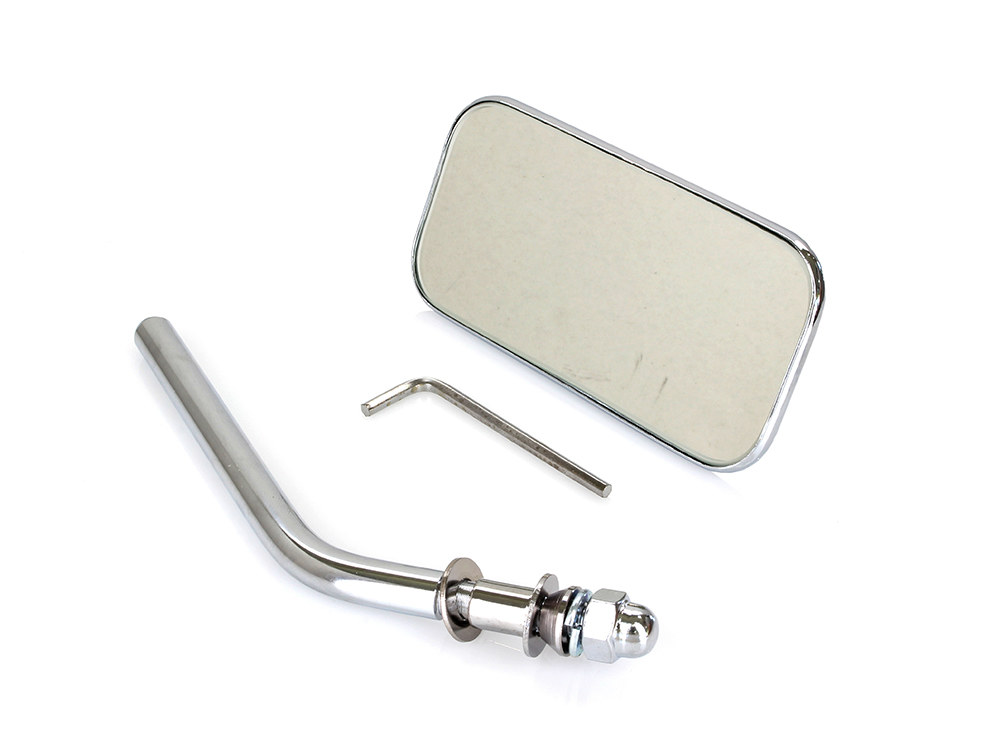 Rollies Speed Shop Rectangular Mirror – Chrome. Fits Left or Right.