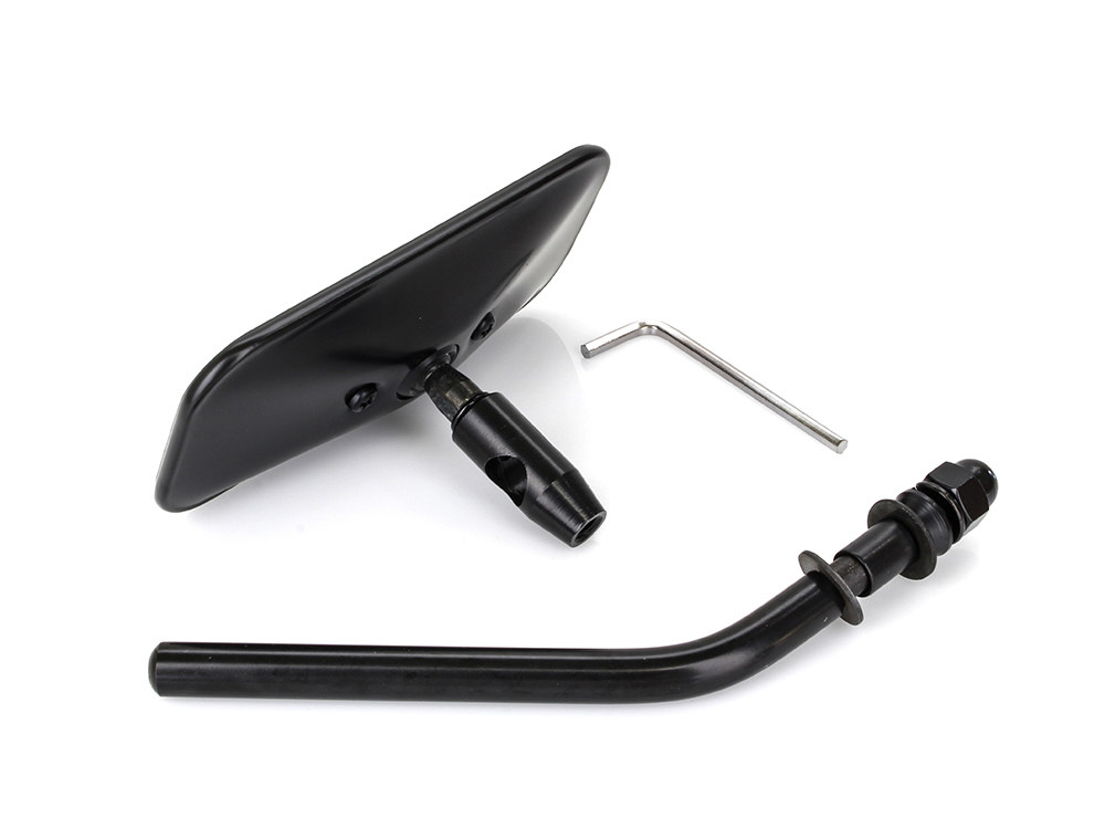 Rollies Speed Shop Rectangular Mirror – Black. Fits Left or Right.