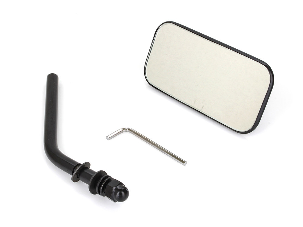 Rollies Speed Shop Rectangular Mirror – Black. Fits Left or Right.