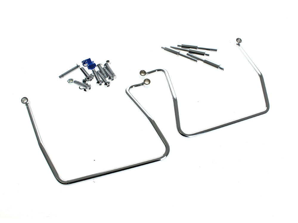 Rollies Speed Shop Saddlebag Supports – Chrome. Fits Dyna 1991-2017