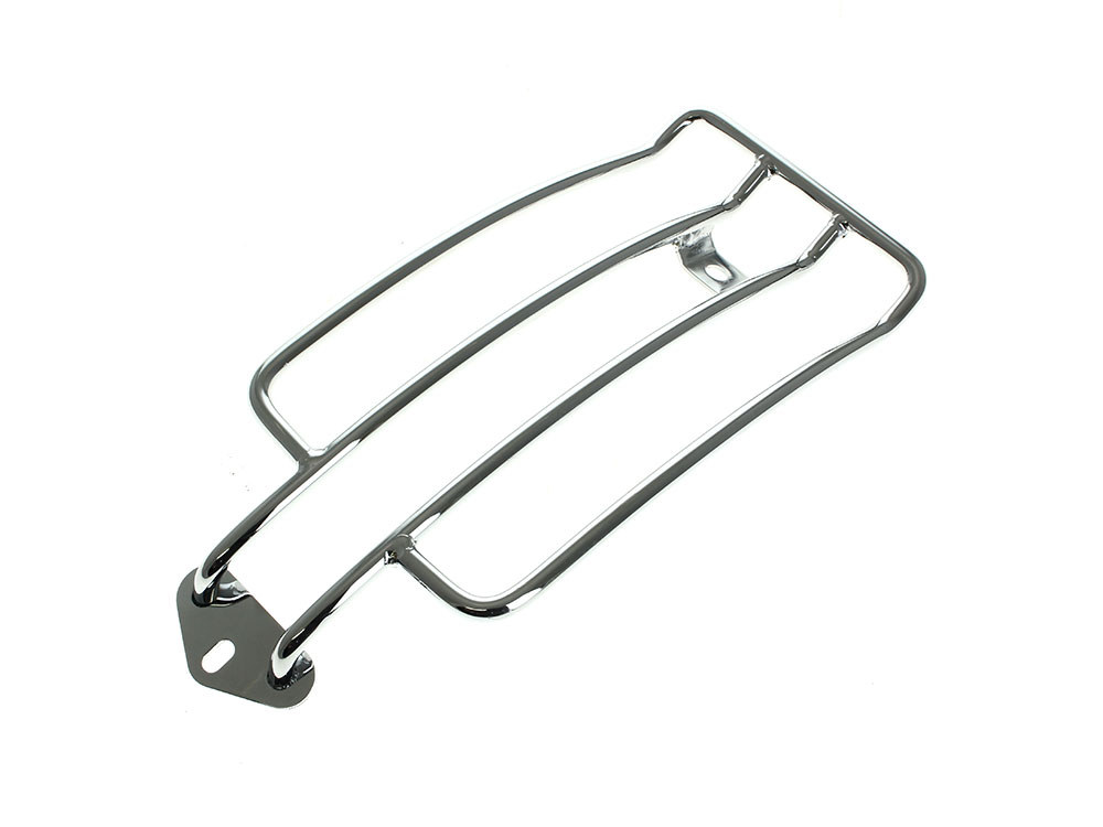 Rollies Speed Shop Solo Seat Luggage Rack – Chrome. Fits Sportster 1985-2003