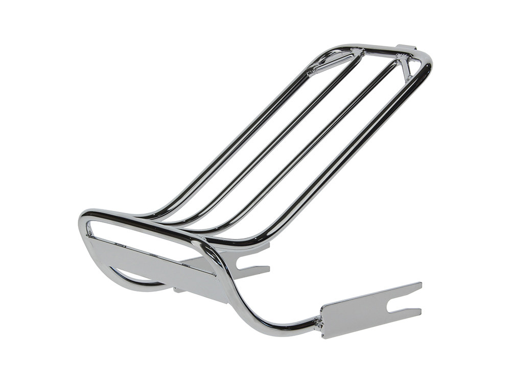 Rollies Speed Shop Luggage Rack – Chrome. Fits FXST 1984-1999 & FXWG 1980-1986 with Bob Tail Fender.