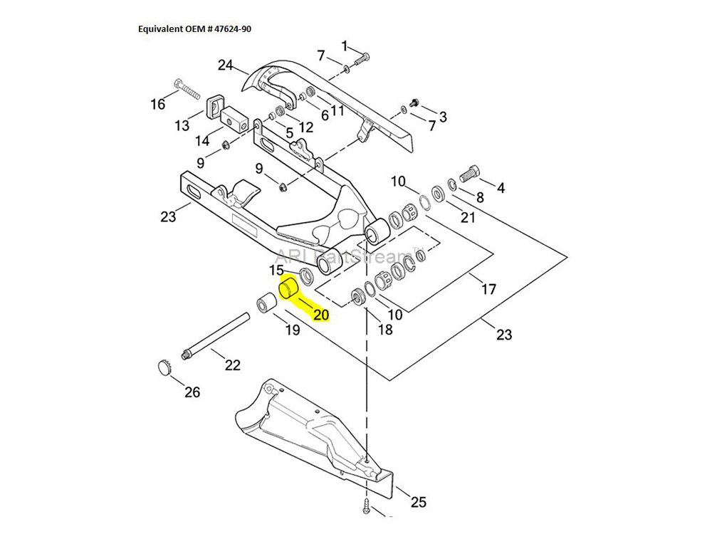 Rollies Speed Shop Swing Arm Bushing. Fits Dyna 1991-2017.