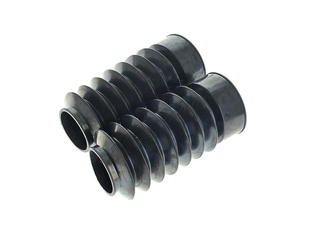 Rollies Speed Shop 49mm Rubber Fork Boot Gaiters – Black. Fits Dyna 2006-2017