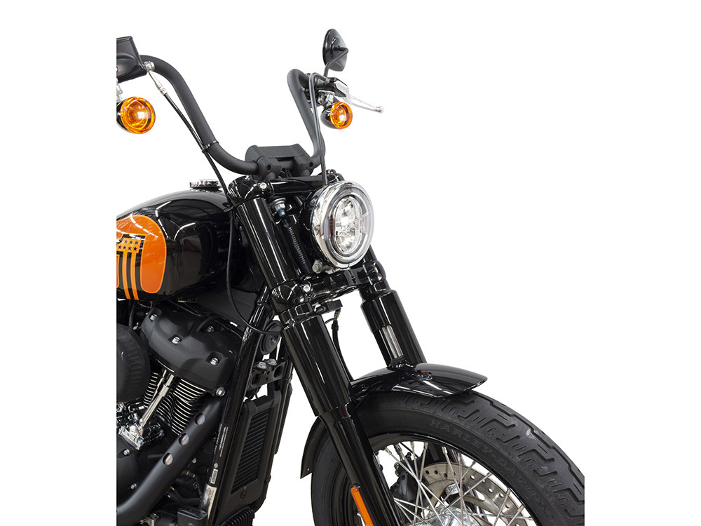 Rollies Speed Shop Six Piece Fork Cover Set – Black. Fits Softail Street Bob 2018up.