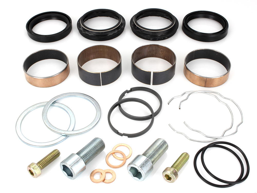 Rollies Speed Shop Fork Rebuild Kit. Fits 49mm Tubes. Fits Dyna 2006-2017, Rocker 2008-2011, V-Rod 2002-2011, Touring 2014-2016 & Breakout 2013-2017