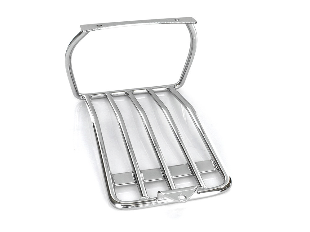 Rollies Speed Shop Luggage Rack – Chrome. Fits FXST 2006-2015 with 200 Rear Tyre & Bob Tail Fender.