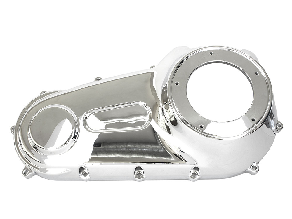 Rollies Speed Shop Outer Primary Cover – Chrome. Fits Softail 2007-2017 & Dyna Wide Glide 2006-2017.