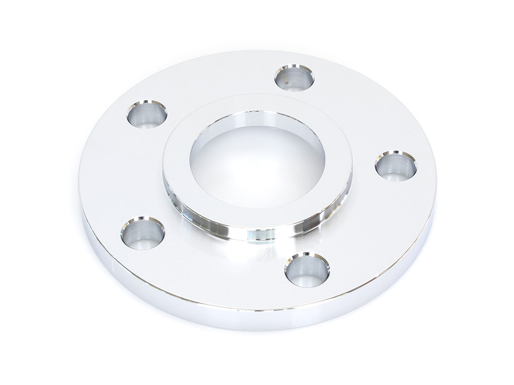 Rollies Speed Shop 3/8in. Pulley Spacer with Lip. Fits H-D 2000up Wheels. Chrome.