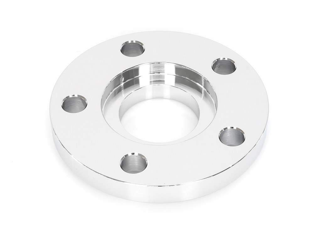 Rollies Speed Shop 1/2in. Pulley Spacer with Lip. Fits H-D 2000up Wheels. Chrome.