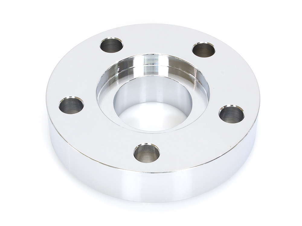 Rollies Speed Shop 7/8in. Pulley Spacer with Lip. Fits H-D 2000up Wheels. Chrome.