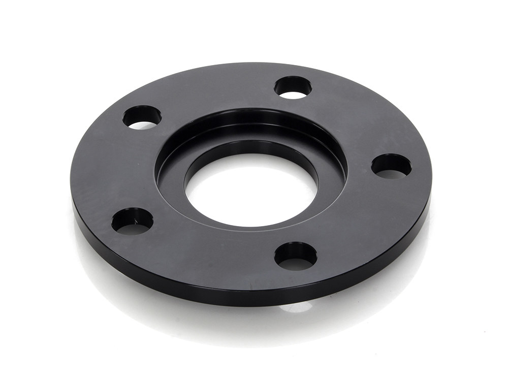 Rollies Speed Shop 1/4in. Pulley Spacer with Lip. Fits H-D 2000up Wheels. Gloss Black.