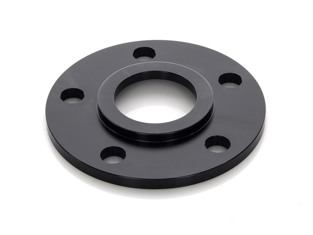 Rollies Speed Shop 1/4in. Pulley Spacer with Lip. Fits H-D 2000up Wheels. Gloss Black.
