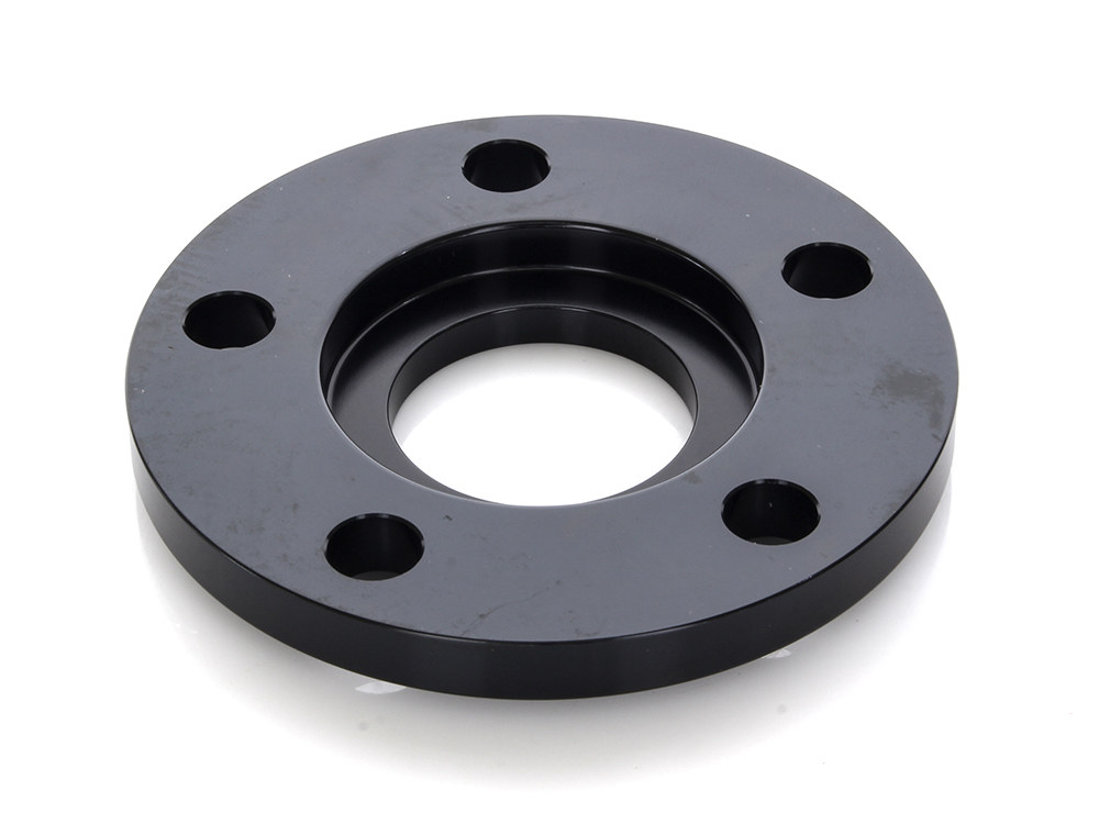 Rollies Speed Shop 3/8in. Pulley Spacer with Lip. Fits H-D 2000up Wheels. Gloss Black.