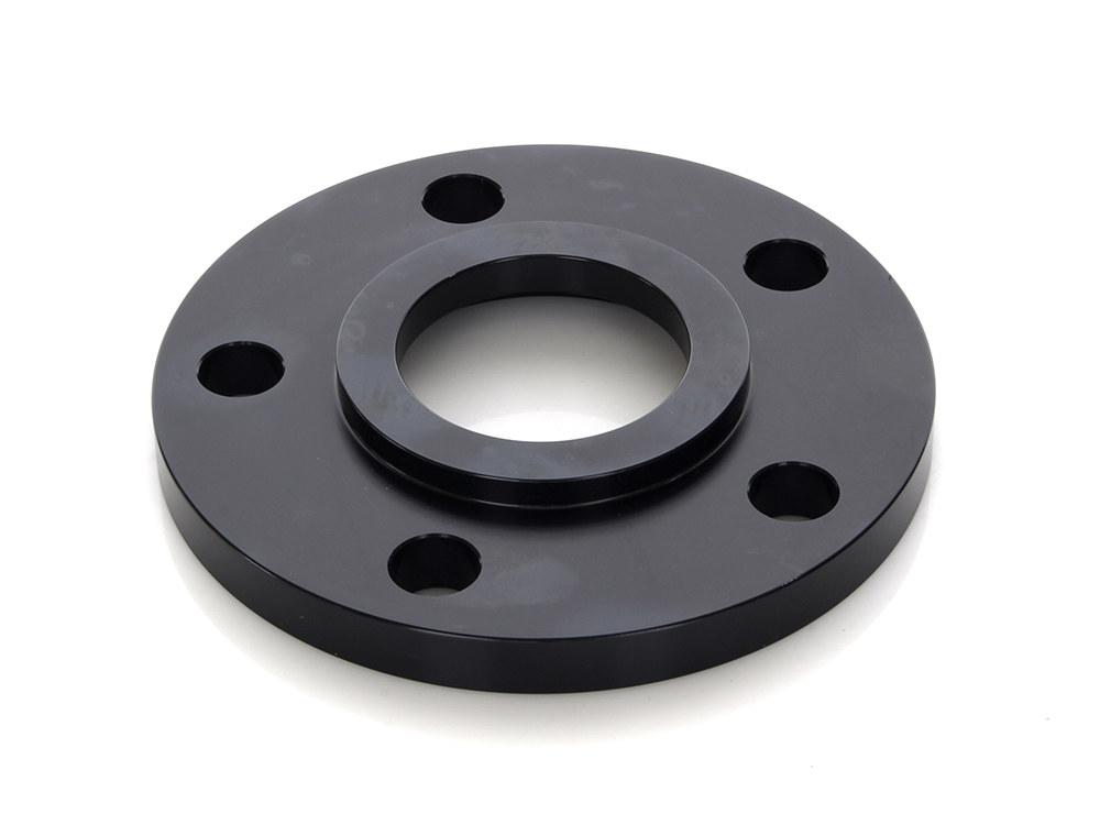 Rollies Speed Shop 3/8in. Pulley Spacer with Lip. Fits H-D 2000up Wheels. Gloss Black.