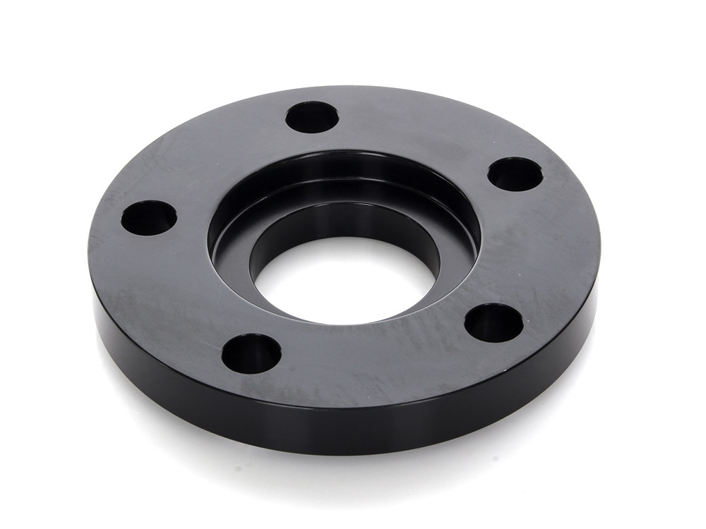 Rollies Speed Shop 1/2in. Pulley Spacer with Lip. Fits H-D 2000up Wheels. Gloss Black.