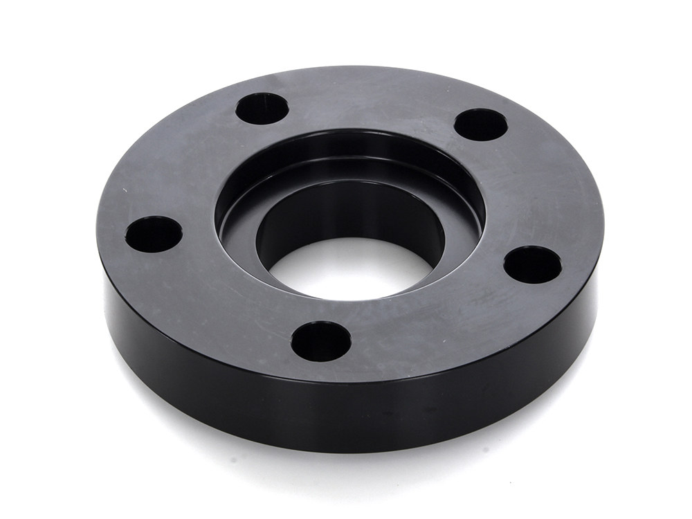 Rollies Speed Shop 3/4in. Pulley Spacer with Lip. Fits H-D 2000up Wheels. Gloss Black.
