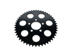 Rollies Speed Shop 48 Tooth, Flat Steel Rear Chain Sprocket – Gloss Black. Fits Big Twin 2000up & Sportster 2000-2021. Rollies Speed Shop 48 Tooth, Flat Steel Rear Chain Sprocket – Gloss Black. Fits Big Twin 2000up & Sportster 2000-2021.