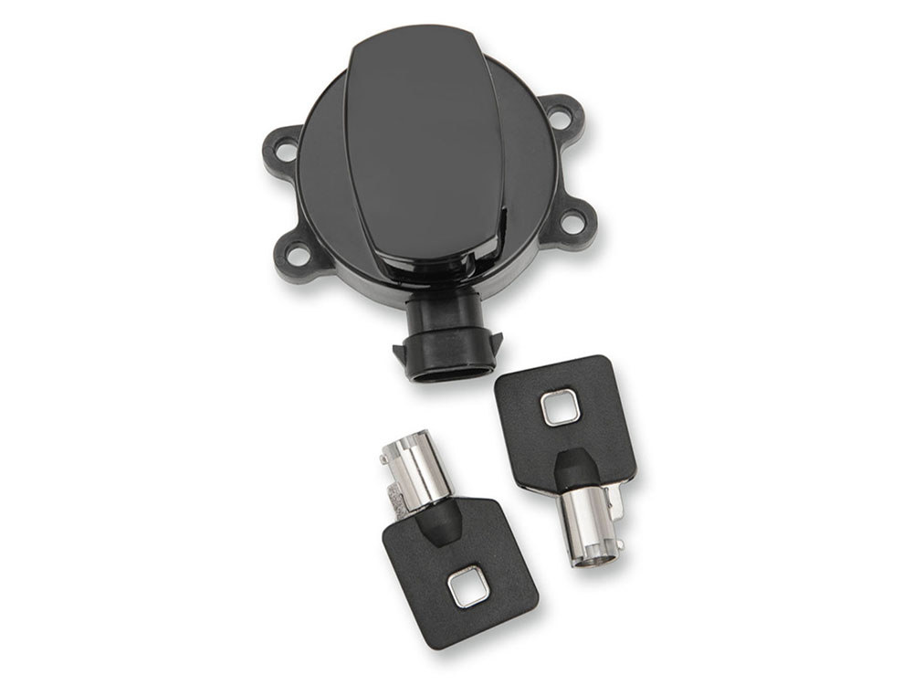 Rollies Speed Shop Ignition Switch – Gloss Black. Fits Softail 2011-2017, Road King 2014up & Most Dyna Models 2012-2017.
