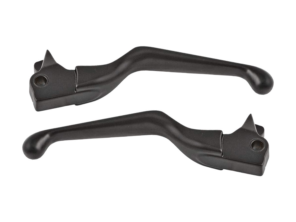 Rollies Speed Shop Hand Levers – Black. Fits Softail 1996-2014, Dyna 1996-2017, Touring 1996-2007 & Sportster 1996-2003.