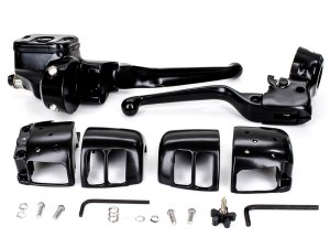 Rollies Speed Shop Handlebar Control Kit – Black. Fits Big Twin 1996-2010 & Sportster 1996-2003 with Single Disc Front Brake. Rollies Speed Shop Handlebar Control Kit – Black. Fits Big Twin 1996-2010 & Sportster 1996-2003 with Single Disc Front Brake.