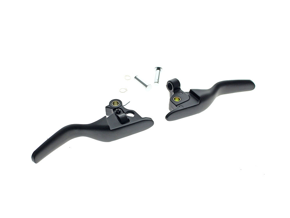 Rollies Speed Shop Smooth Shorty Hand Levers – Black. Fits Touring Most 2021-2024 with Cable Clutch