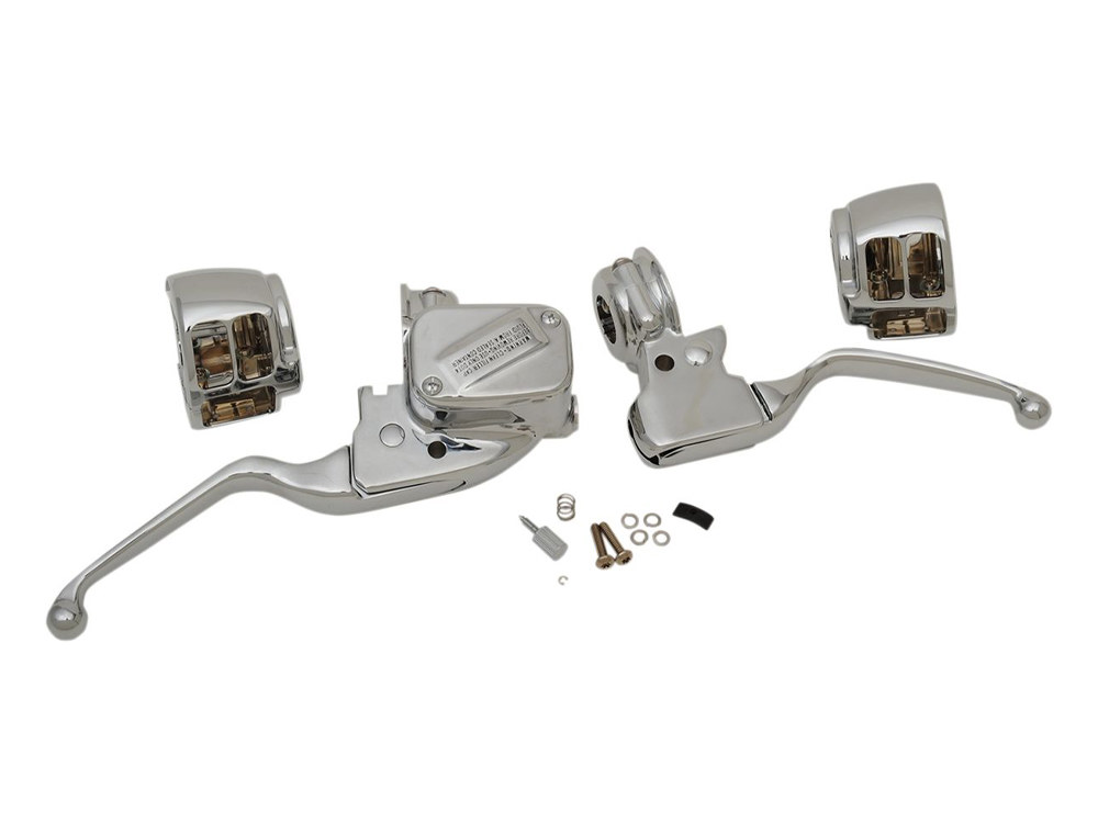 Rollies Speed Shop Handlebar Control Kit – Chrome. Fits Single Disc Softail 2015-2024