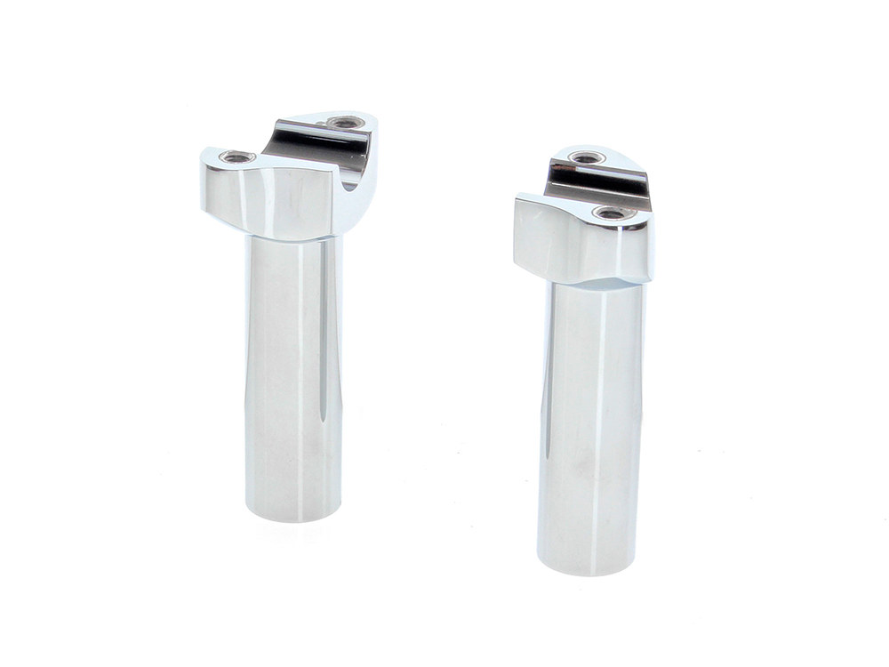 Rollies Speed Shop 4-1/2in. Straight Risers – Chrome. Fits 1in. Handlebar.