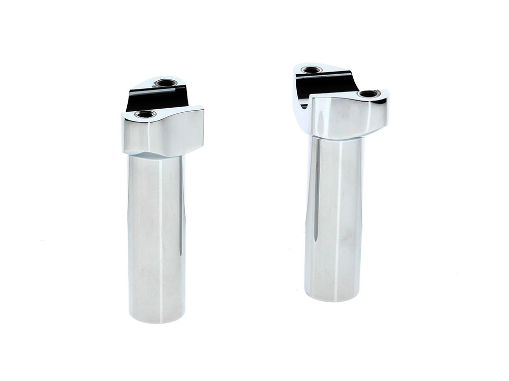 Rollies Speed Shop 4-1/2in. Straight Risers – Chrome. Fits 1in. Handlebar.