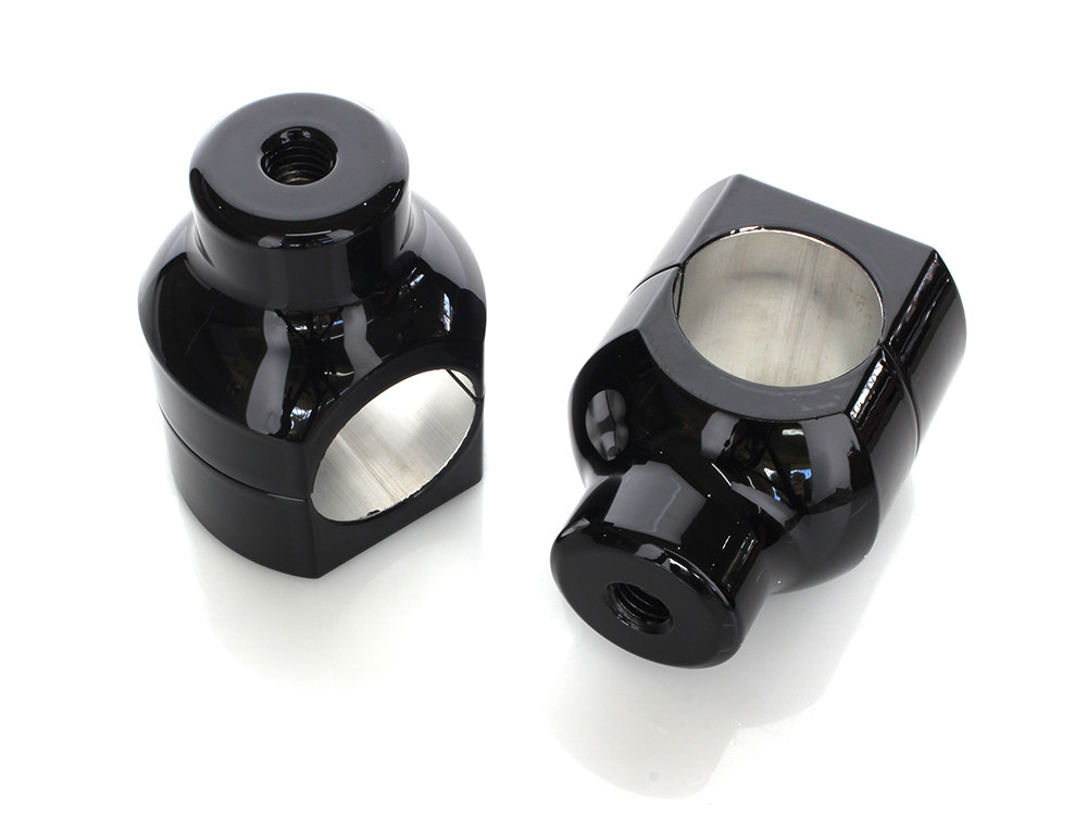 Rollies Speed Shop 1-1/2in. Tall Billet Risers – Black. Fits 1-1/2in. Handlebars.