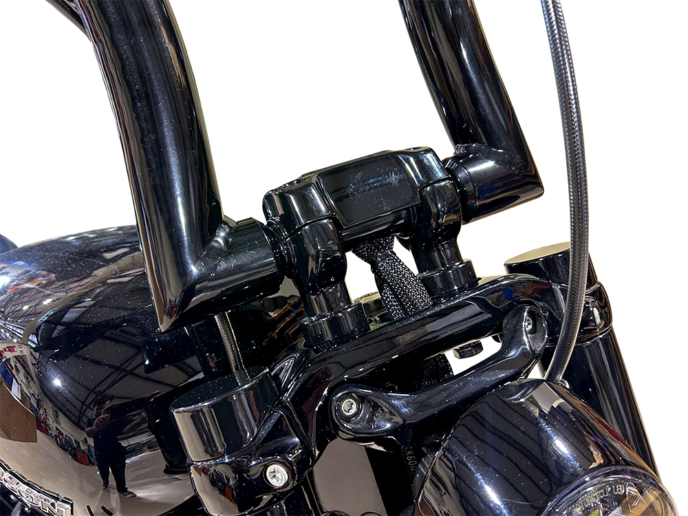 Rollies Speed Shop 1.5in. Tall Risers x 1-1/4in. Clamp – Black. Fits Softail Breakout 2018-2024 & Street Bob, Low Rider ST, Standard 2018-2024 with 1-1/4in. Bars