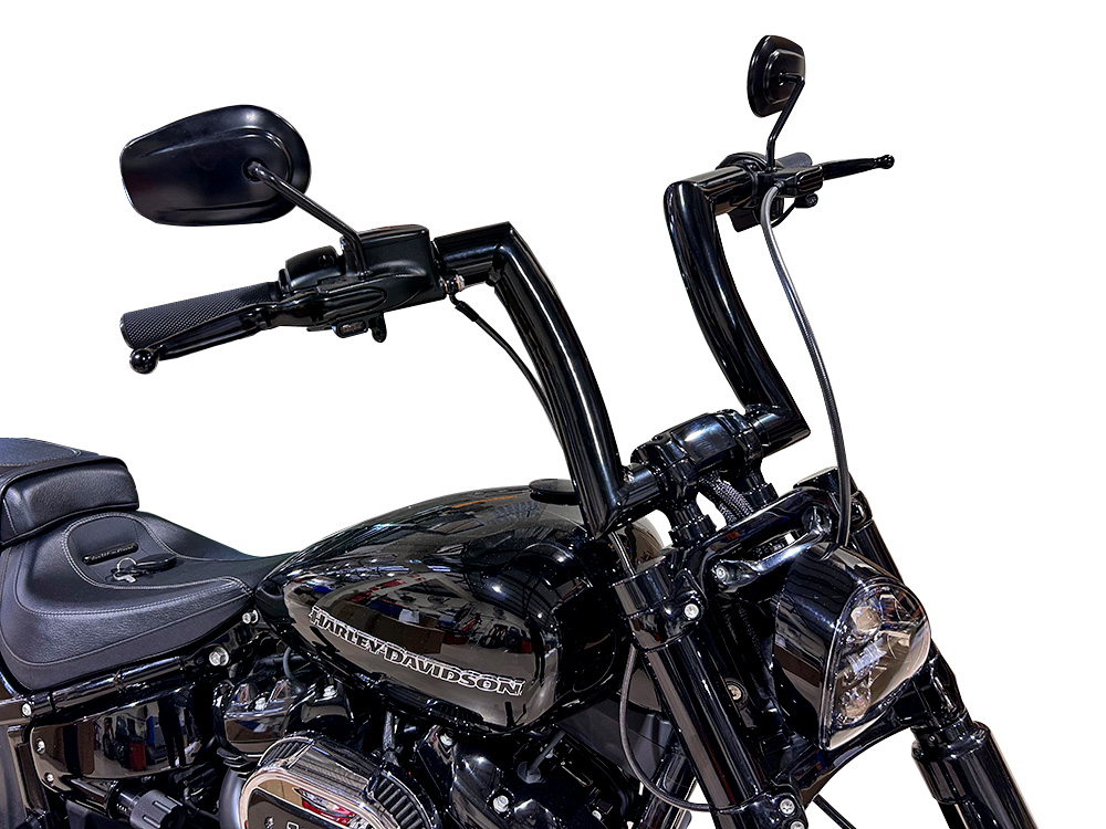 Rollies Speed Shop 1.5in. Tall Risers x 1-1/4in. Clamp – Black. Fits Softail Breakout 2018-2024 & Street Bob, Low Rider ST, Standard 2018-2024 with 1-1/4in. Bars