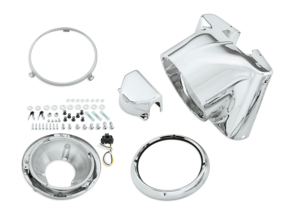 Rollies Speed Shop Freight Train Nacelle – Chrome. Fits FL Softail 1986-2017.